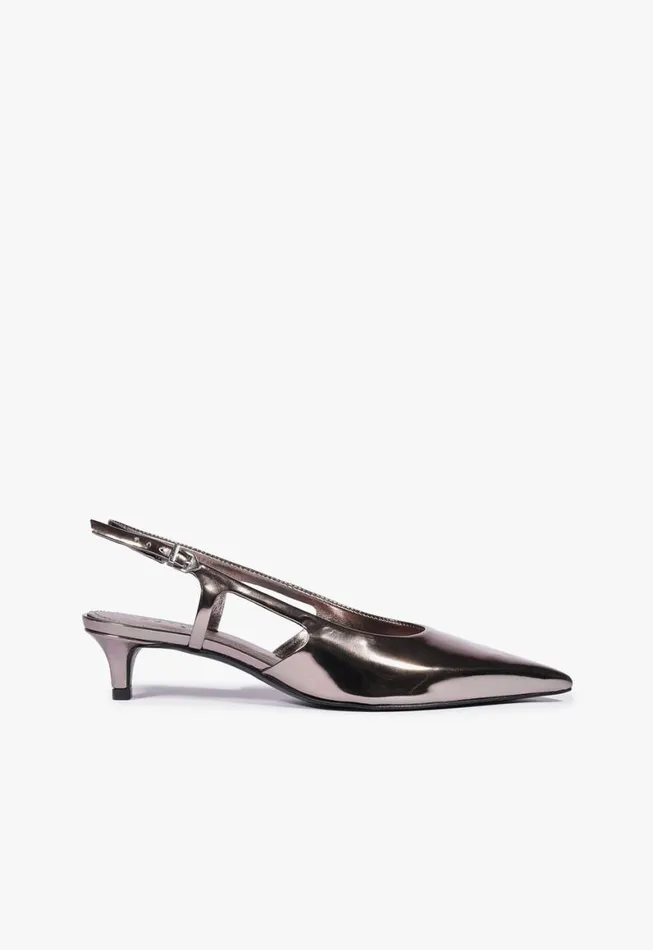 Schutz Shoes Pumps Boris Kitten Sling Pump Silver 8211 Women