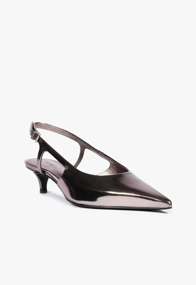 Schutz Shoes Pumps Boris Kitten Sling Pump Silver 8211 Women