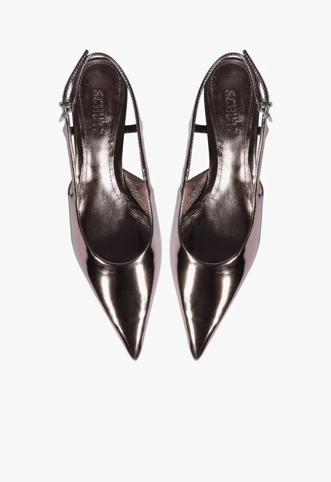 Schutz Shoes Pumps Boris Kitten Sling Pump Silver 8211 Women