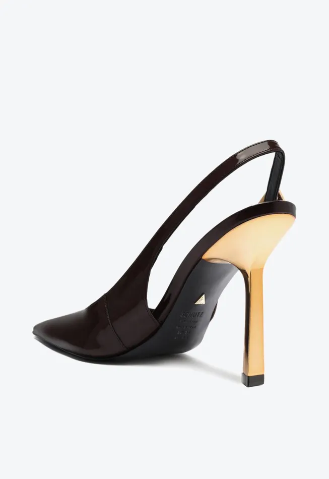 Schutz Shoes Pumps Ciara Patent Leather Pump Brown 8211 Women