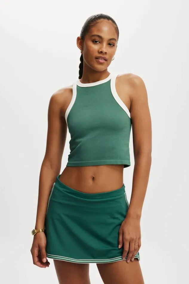 Seamless Ringer Tank Sporty Greencoconut Milk Women Cotton On Tops