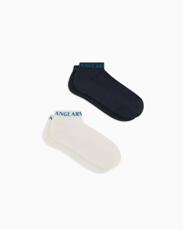 Set Of 2 Pairs Of Socks With Logo White Men Armani Intimates And Loungewear