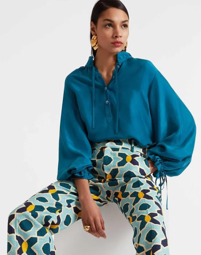 Shirt And Sassy Solid Blue Petrol Women La Double J Shirts and Tops Shirt And Sassy Solid Blue Petrol Women La Double J Shirts and Tops