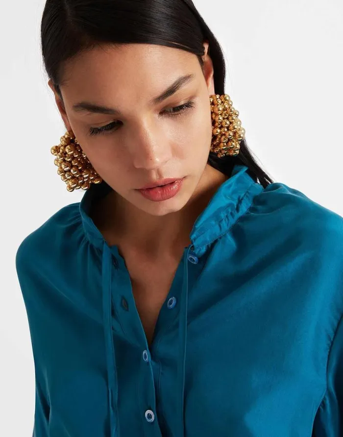 Shirt And Sassy Solid Blue Petrol Women La Double J Shirts and Tops Shirt And Sassy Solid Blue Petrol Women La Double J Shirts and Tops