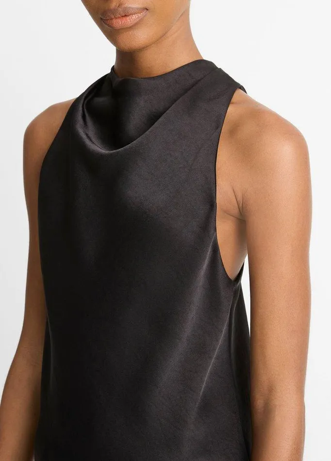 Shirts and Tops Women Vince Satin CowlNeck Bias Top Black Shirts and Tops Women Vince Satin CowlNeck Bias Top Black