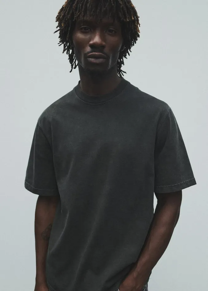 Shirts Men Agolde Asha Mock Neck Tee In Black