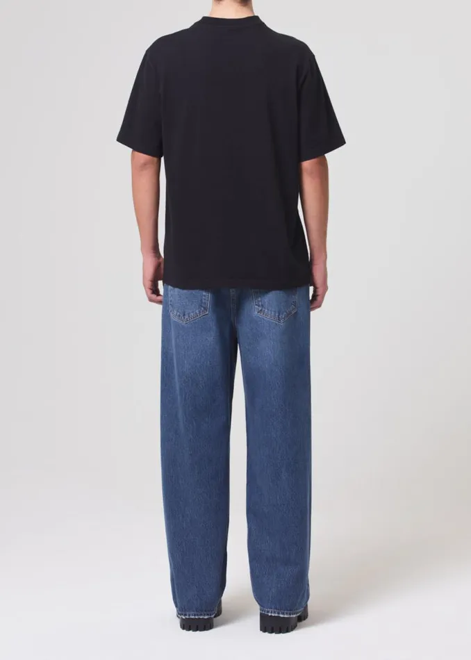 Shirts Men Agolde Asha Mock Neck Tee In Black