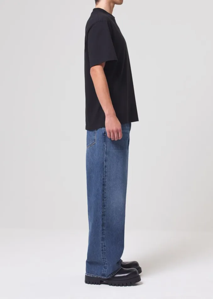 Shirts Men Agolde Asha Mock Neck Tee In Black
