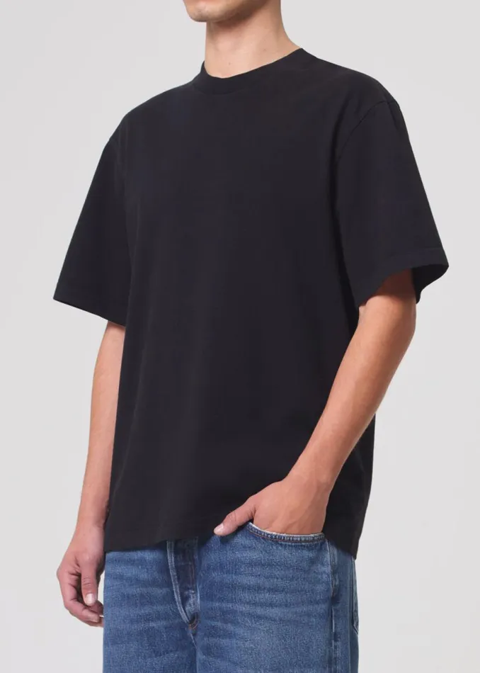 Shirts Men Agolde Asha Mock Neck Tee In Black