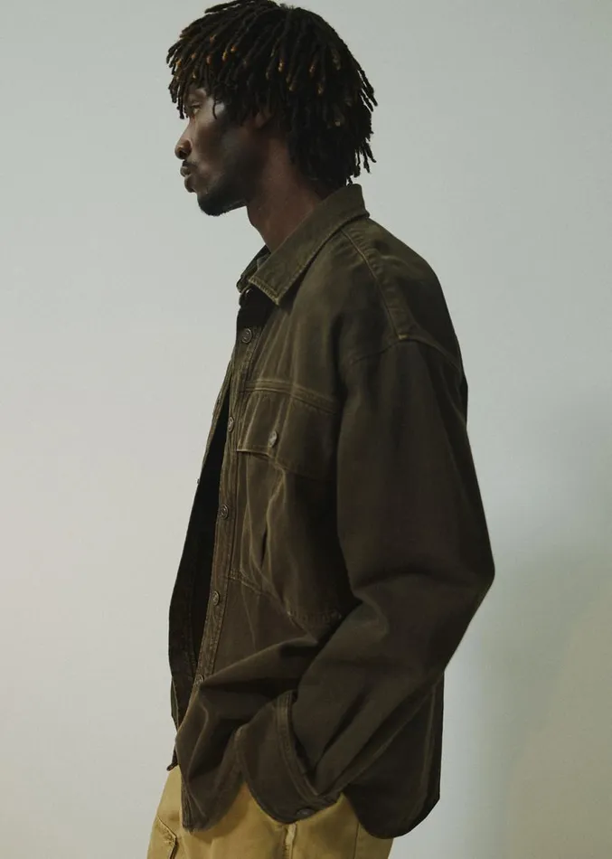 Shirts Men Agolde Axel Shirt In Umber