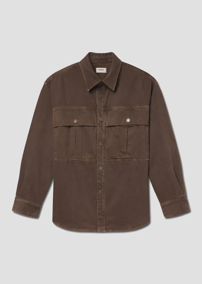 Shirts Men Agolde Axel Shirt In Umber