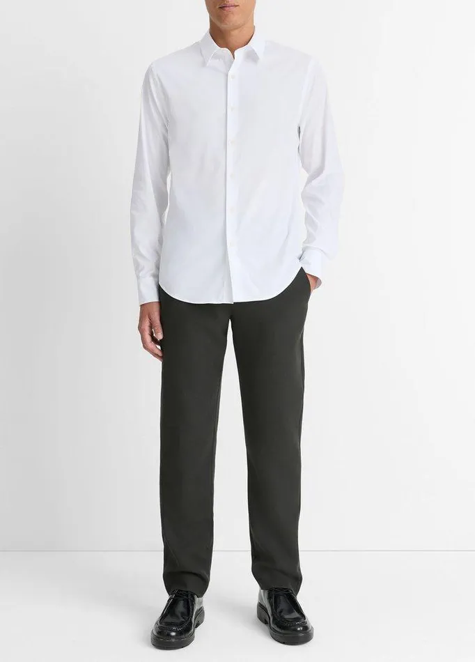Shirts Men Vince StretchCotton Poplin Shirt White