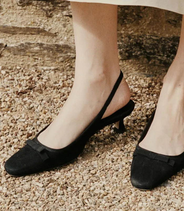 Shoes Women DEN Willamina Slingback Black Suede