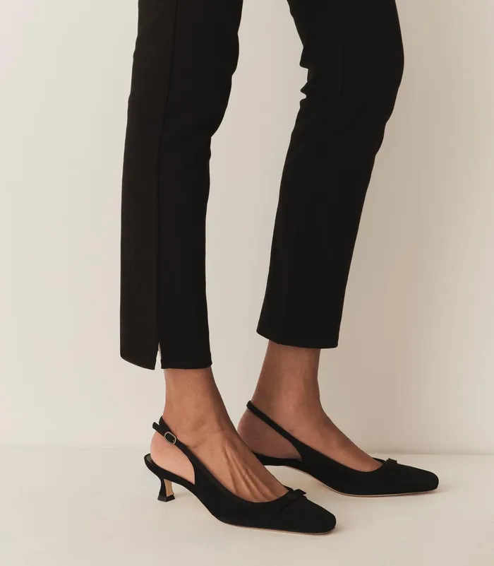 Shoes Women DEN Willamina Slingback Black Suede Shoes Women DEN Willamina Slingback Black Suede