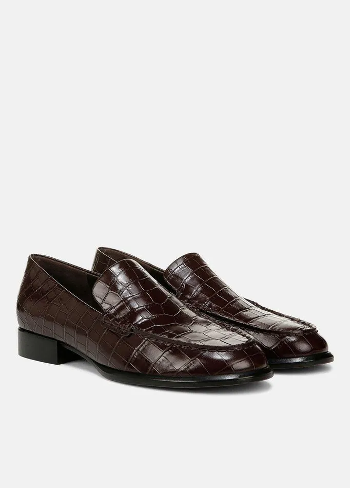 Shoes Women Vince Naomi CrocEmbossed Leather Loafer Cacao Brown Shoes Women Vince Naomi CrocEmbossed Leather Loafer Cacao Brown
