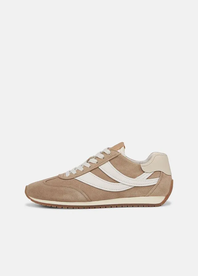 Shoes Women Vince Oasis Suede And Leather Runner Sneaker New Camelwhite Foam