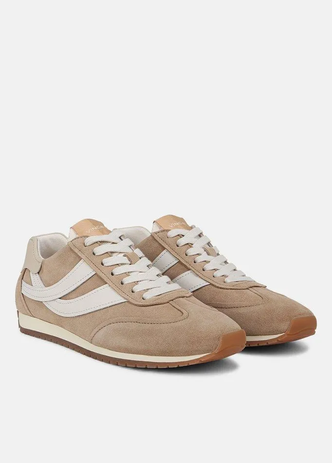Shoes Women Vince Oasis Suede And Leather Runner Sneaker New Camelwhite Foam Shoes Women Vince Oasis Suede And Leather Runner Sneaker New Camelwhite Foam