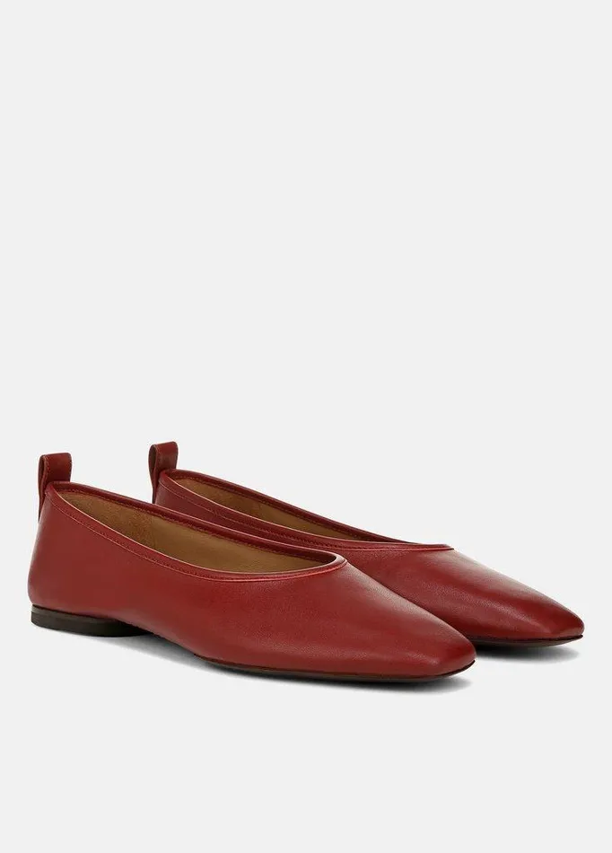 Shoes Women Vince Vivian Leather Ballet Flat Red Currant Shoes Women Vince Vivian Leather Ballet Flat Red Currant