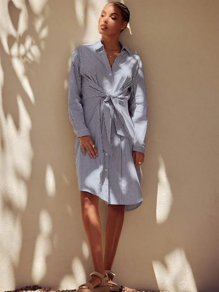 Shop Brochu Walker Dresses The Ashland Stripe Dress Fraser Grey Stripe