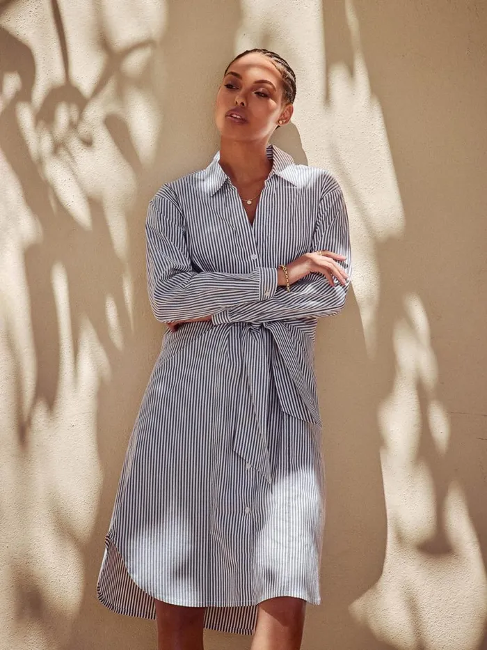 Shop Brochu Walker Dresses The Ashland Stripe Dress Fraser Grey Stripe