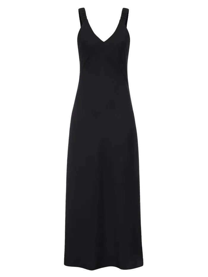 Shop Brochu Walker Dresses The Stella Bias Dress Black Onyx