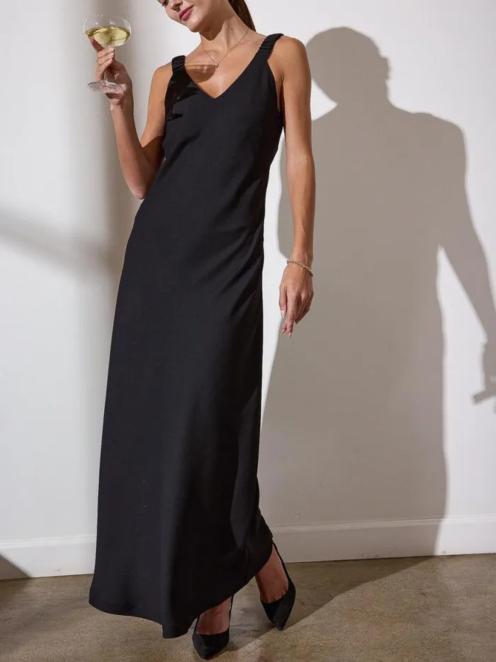 Shop Brochu Walker Dresses The Stella Bias Dress Black Onyx