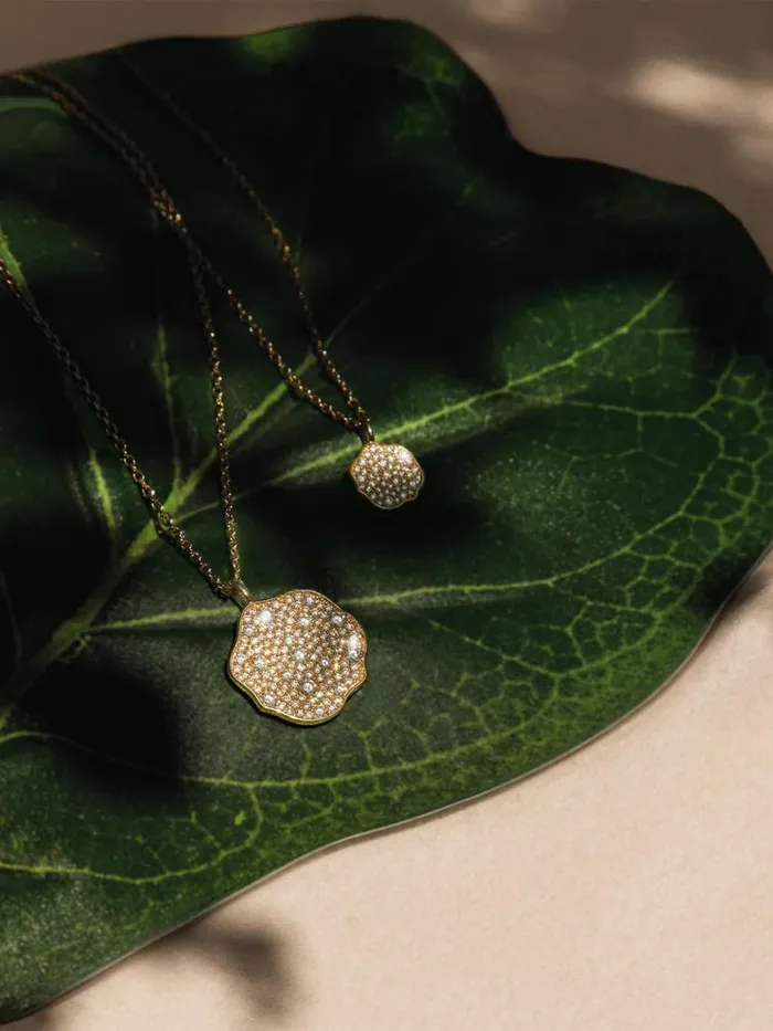 Shop Brochu Walker Fine Jewelry Petite Fleur Pav Diamond Mini Pendant Necklace Yellow Gold With Diamonds