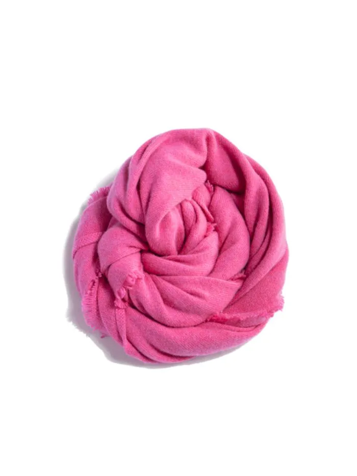 Shop Brochu Walker Scarves and Gloves The Cashmere Fringe Wrap Aster Pink