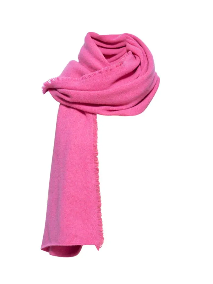 Shop Brochu Walker Scarves and Gloves The Cashmere Fringe Wrap Aster Pink
