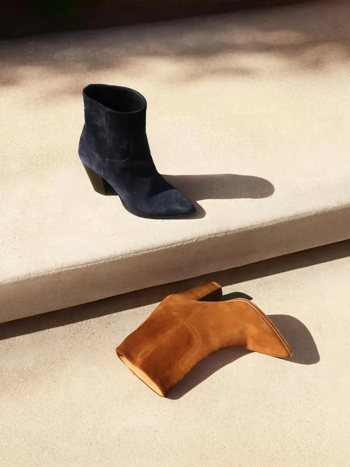 Shop Brochu Walker Shoes The Marfa Suede Ankle Boot Harbor Blue