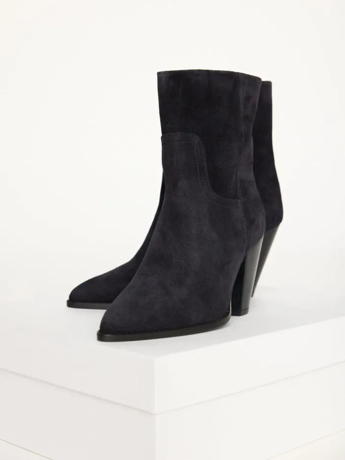 Shop Brochu Walker Shoes The Marfa Suede Ankle Boot Harbor Blue