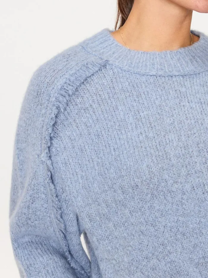 Shop Brochu Walker Sweaters The Aimee Fringe Crew Lucia Blue Mlange