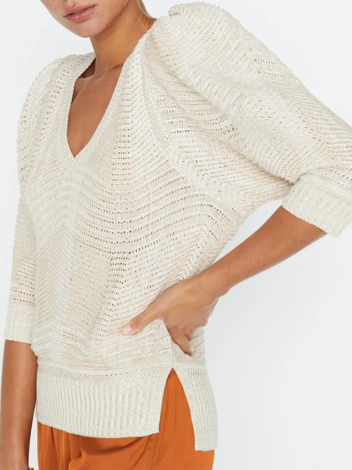 Shop Brochu Walker Sweaters The Arya Vee Sweater Havana Marl