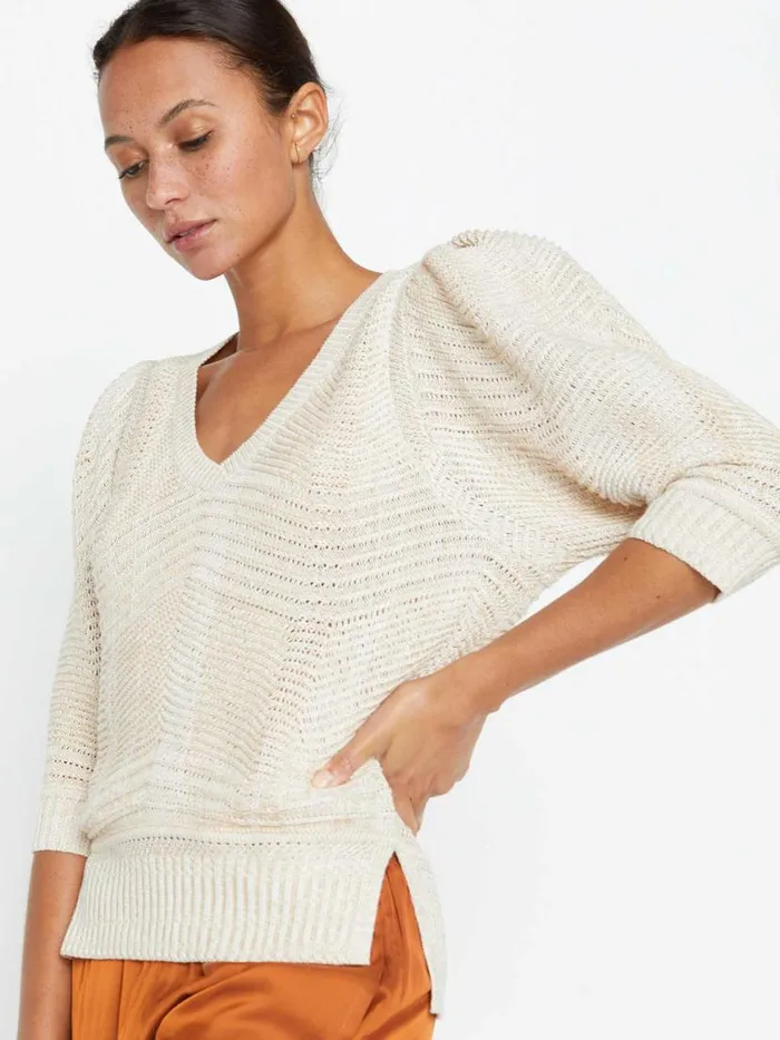 Shop Brochu Walker Sweaters The Arya Vee Sweater Havana Marl