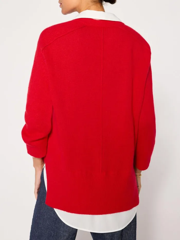 Shop Brochu Walker Sweaters The Looker Layered VNeck Rouge