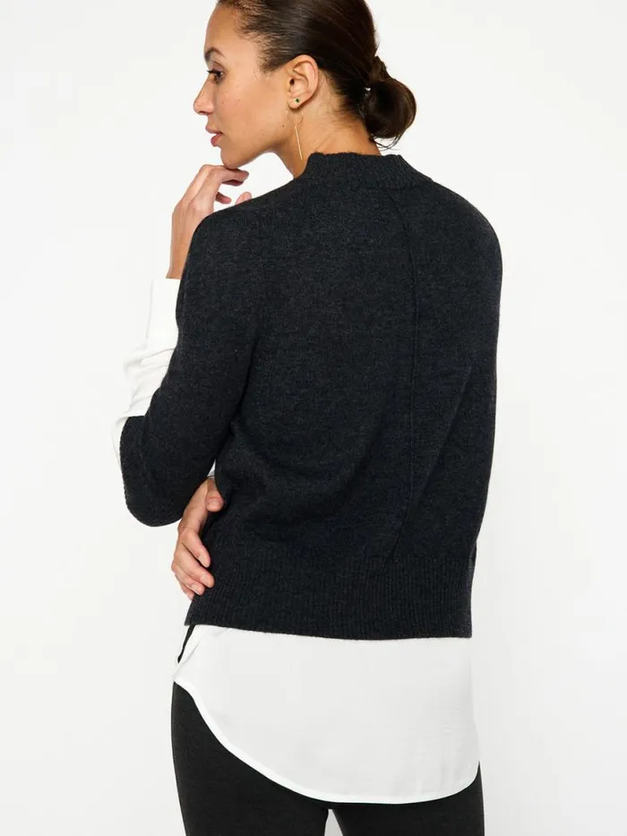 Shop Brochu Walker Sweaters The Stella Looker Dk Charcoal W White