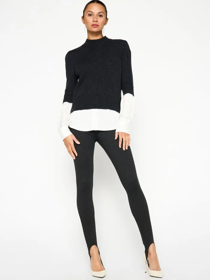Shop Brochu Walker Sweaters The Stella Looker Dk Charcoal W White