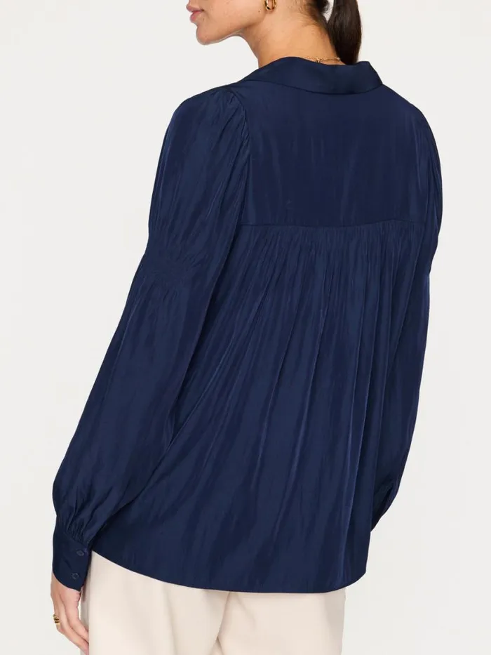 Shop Brochu Walker Tops The Anson Blouse Navy