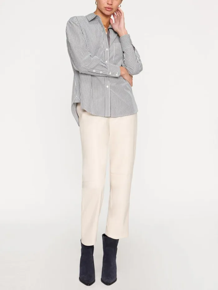 Shop Brochu Walker Tops The Everyday Shirt Grey Stripe