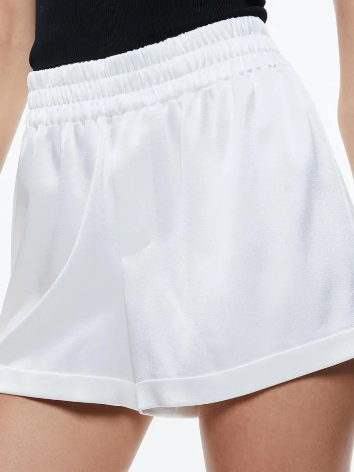 Shorts Women Alice Olivia RICHIE CUFFED LOW RISE BOXER SHORT Black