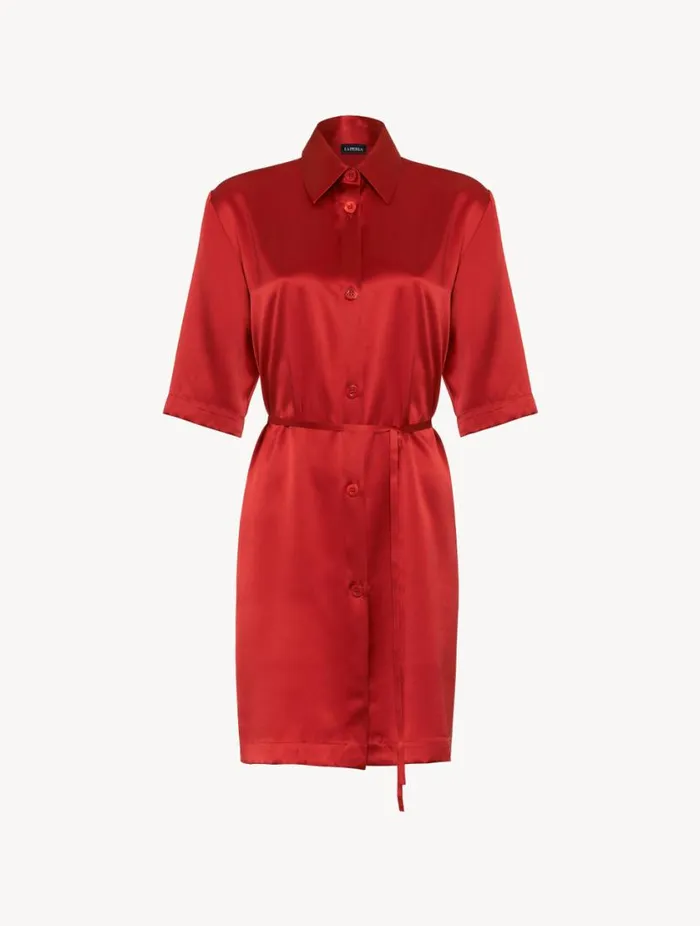 Silk Long Shirt In Garnet Sleepwear La Perla Silk Sleepwear