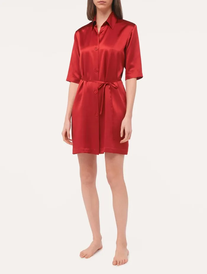 Silk Long Shirt In Garnet Sleepwear La Perla Silk Sleepwear Silk Long Shirt In Garnet Sleepwear La Perla Silk Sleepwear