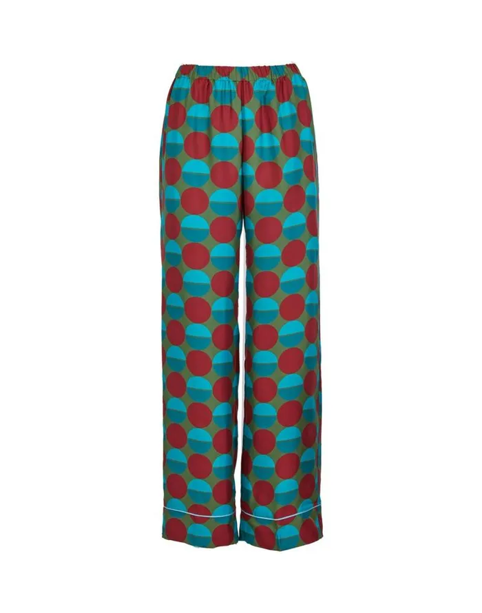 Silk Pajama Sfere Grandi Verde Women La Double J Loungewear Silk Pajama Sfere Grandi Verde Women La Double J Loungewear