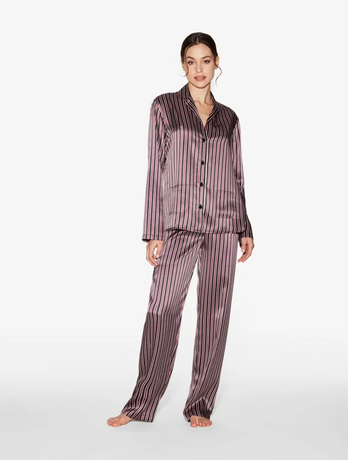 Silk Striped Pajama Set Sleepwear La Perla Pajamas