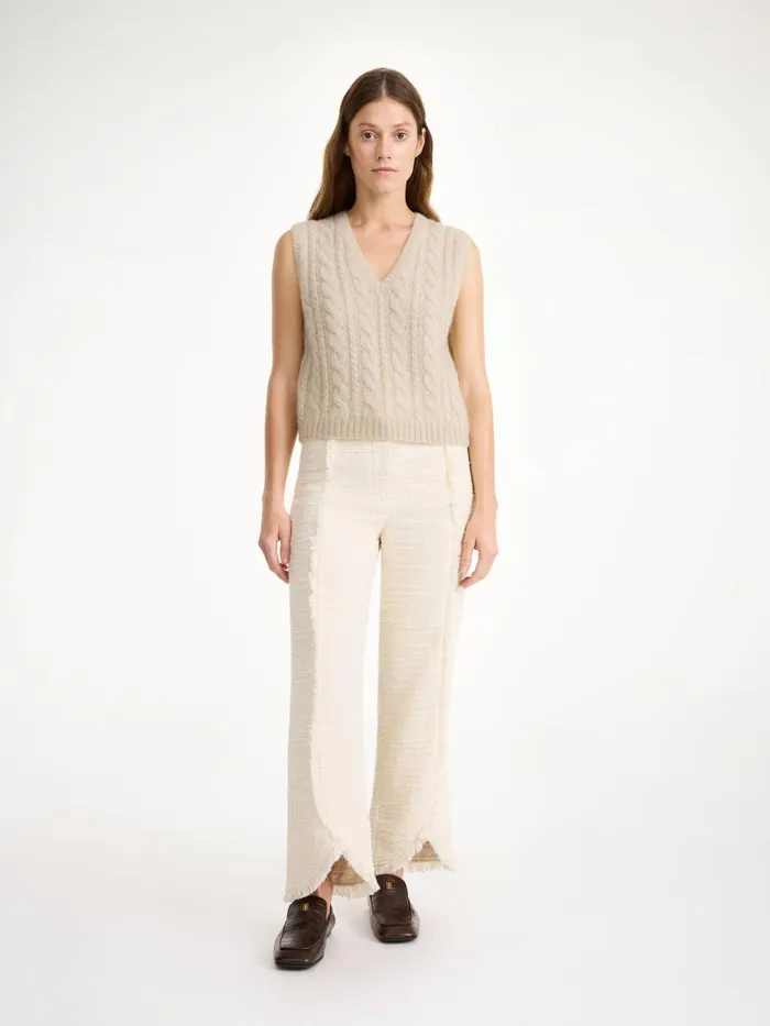 Simea Vest Oyster Gray Women By Malene Birger Knitwear