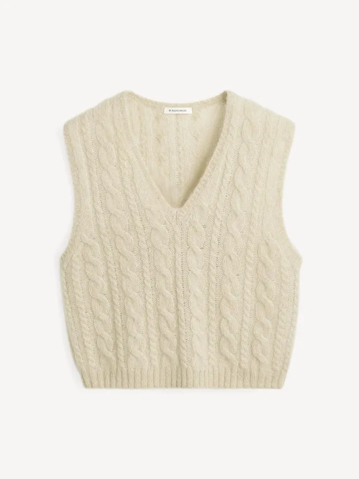 Simea Vest Oyster Gray Women By Malene Birger Knitwear