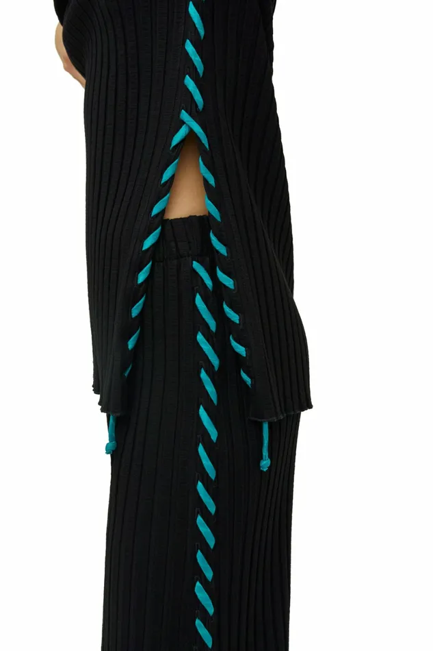Simon Miller Bottoms Women Wide Crop Rib Alder Pant With Whip Stitch Black Simon Miller Bottoms Women Wide Crop Rib Alder Pant With Whip Stitch Black