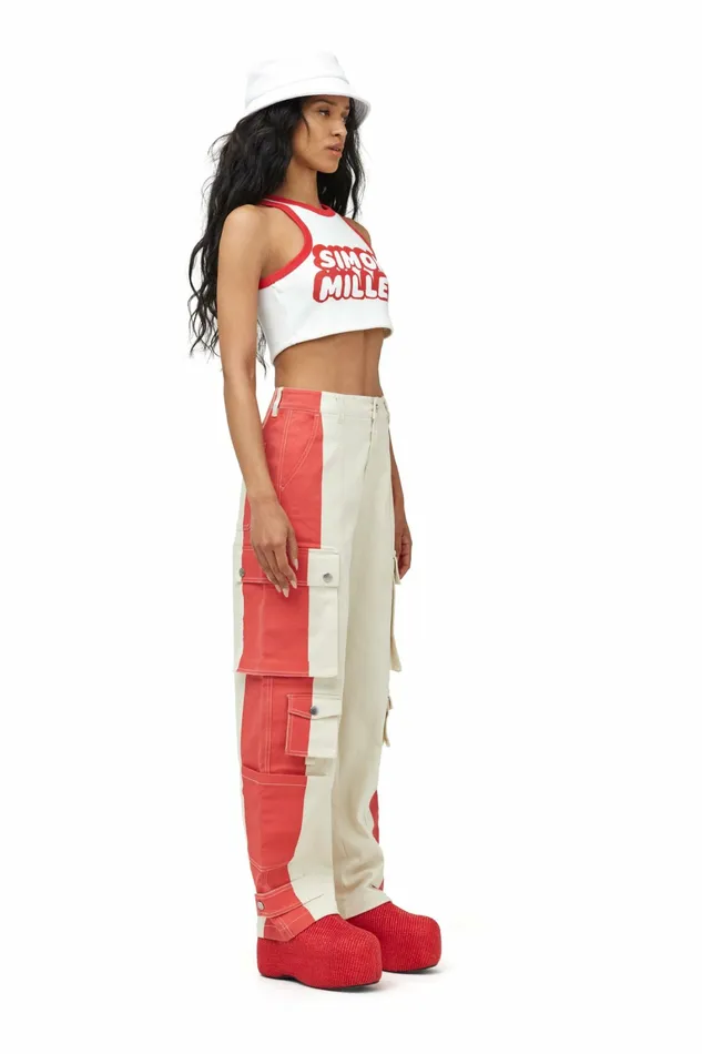 Simon Miller Denim Women Campo Cargo Pant Cherry Simon Miller Denim Women Campo Cargo Pant Cherry