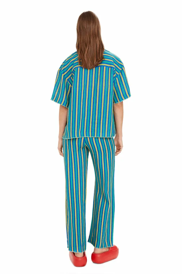 Simon Miller Prints Women Sm X Mango Linen Iguana Trousers Multi Stripe Simon Miller Prints Women Sm X Mango Linen Iguana Trousers Multi Stripe