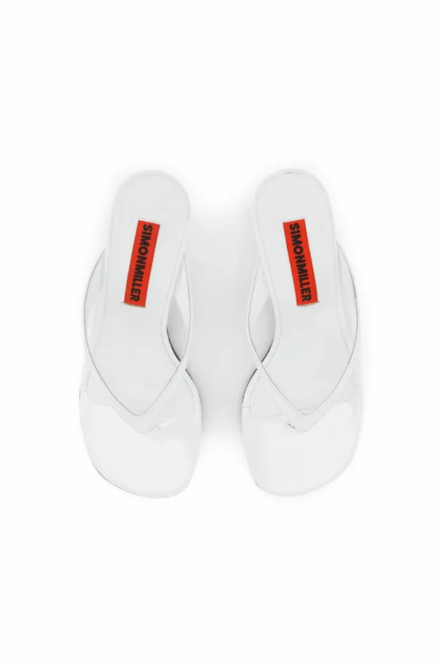 Simon Miller Sandals Women Beep Thong White Patent Simon Miller Sandals Women Beep Thong White Patent